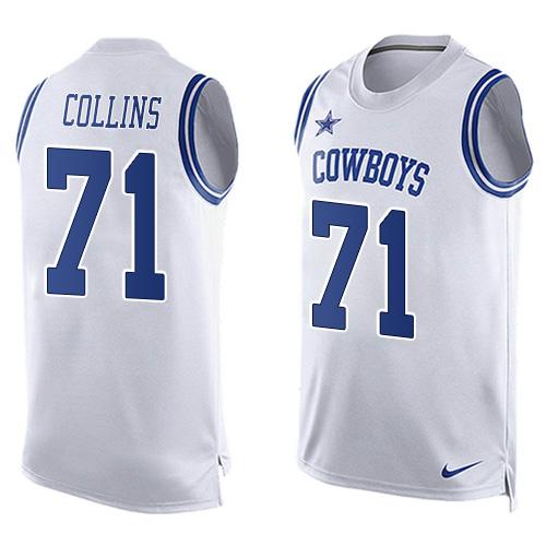  Cowboys #71 La'el Collins White Men's Stitched NFL Limited Tank Top Jersey